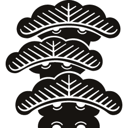 Japanese Kamon Clip Art - A Bonsai-styled pine tree (matsu-1) 1