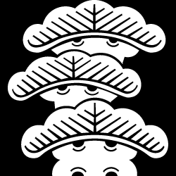 Japanese Kamon Clip Art - A Bonsai-styled pine tree (matsu-1) 2