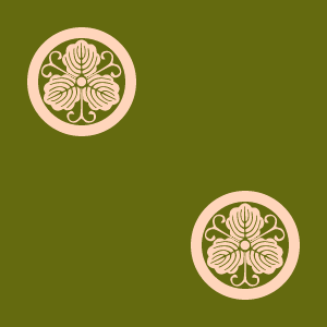 Japanese Kamon Wallpaper - An oak leaf (kashiwa-3) Pattern #12