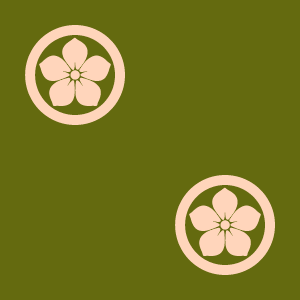 Japanese Kamon Wallpaper - Bellflower (kikyo-2) Pattern #12