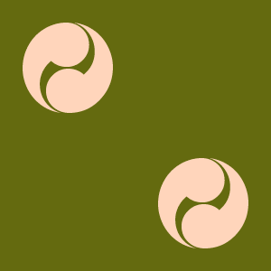 Japanese Kamon Wallpaper - A comma-shaped crest (tomoe-2) Pattern #12