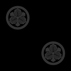 Japanese Kamon Wallpaper - An oak leaf (kashiwa-2) Pattern #4
